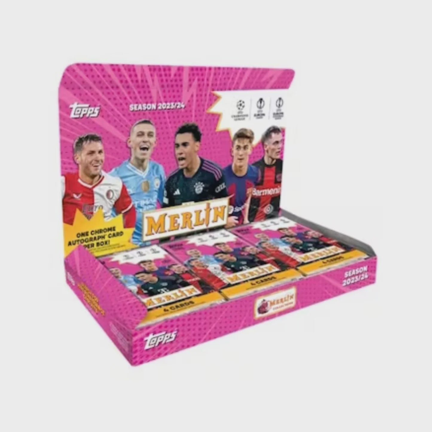 2023-24 Topps Chrome Merlin UEFA Club Competitions Soccer Hobby Box