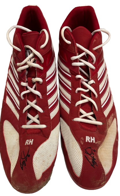 Ryan Howard Autographed Adidas Red/White Cleats - Player's Closet Project