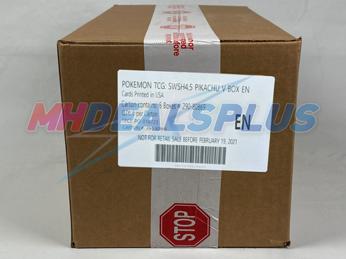 Pokemon TCG Shining Fates Pikachu V Box Sealed Case - 6 Boxes