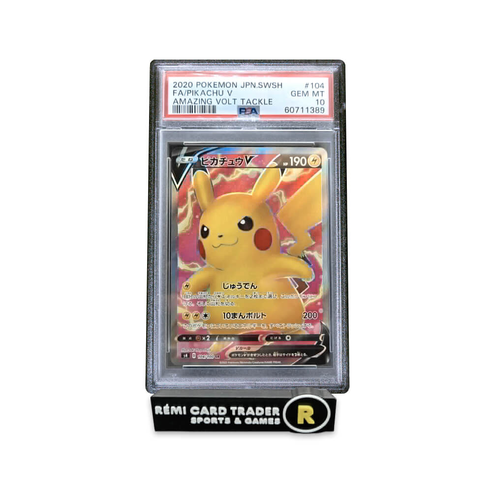 POKÉMON 2020 PIKACHU V (JAPANESE SWORD & SHIELD AMAZING VOLT TACKLE) #104 PSA GEM MT 10