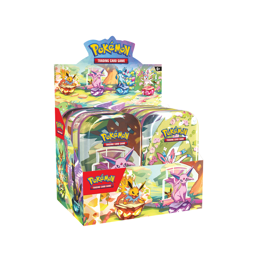 Pokemon Prismatic Evolutions Mini Tin Display