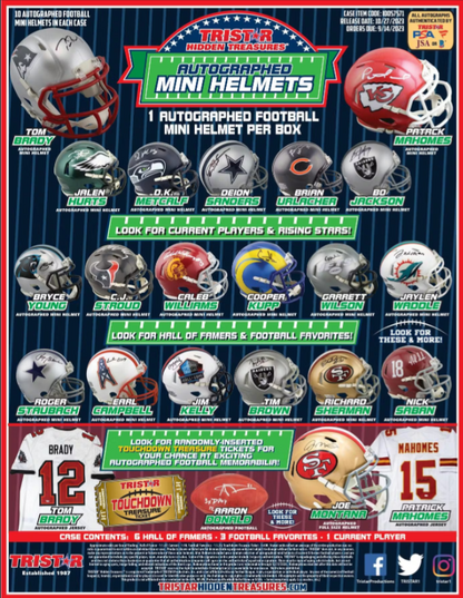 2023 TriStar Hidden Treasures Autographed Football Mini Helmet Hobby Box