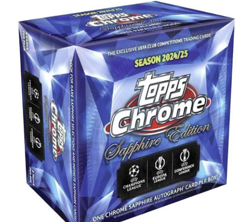 2024-25 Topps UEFA Club Competitions Chrome Soccer Sapphire Edition Box