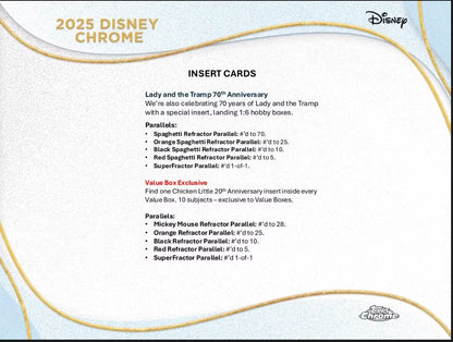 Disney Chrome 7-Pack Blaster 40-Box (Topps 2025) Case
