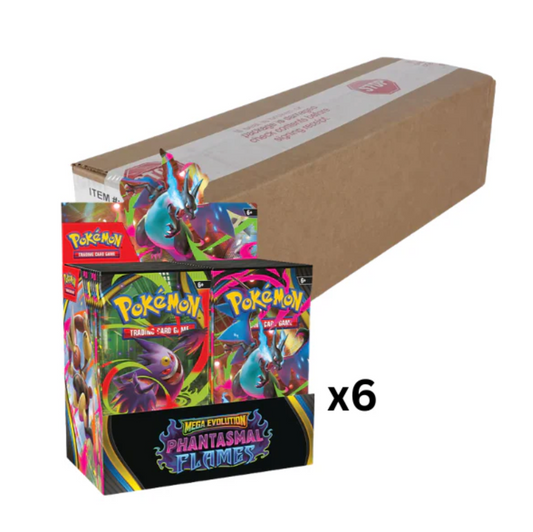 Pokémon TCG - Mega Evolution ME02 - Phantasmal Flames - Booster Box Case of 6