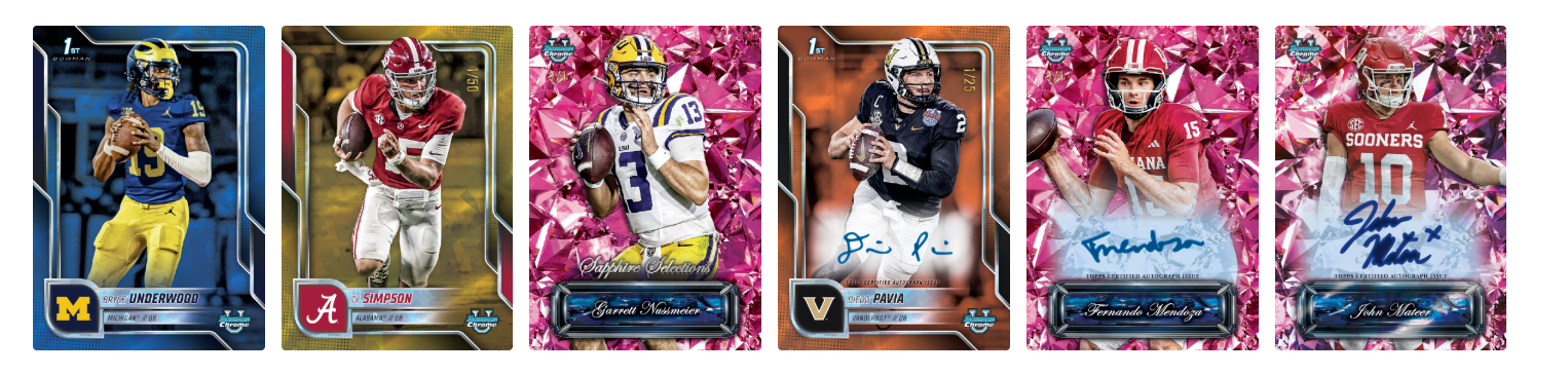 2025 Bowman University Chrome Football Sapphire Edition Box