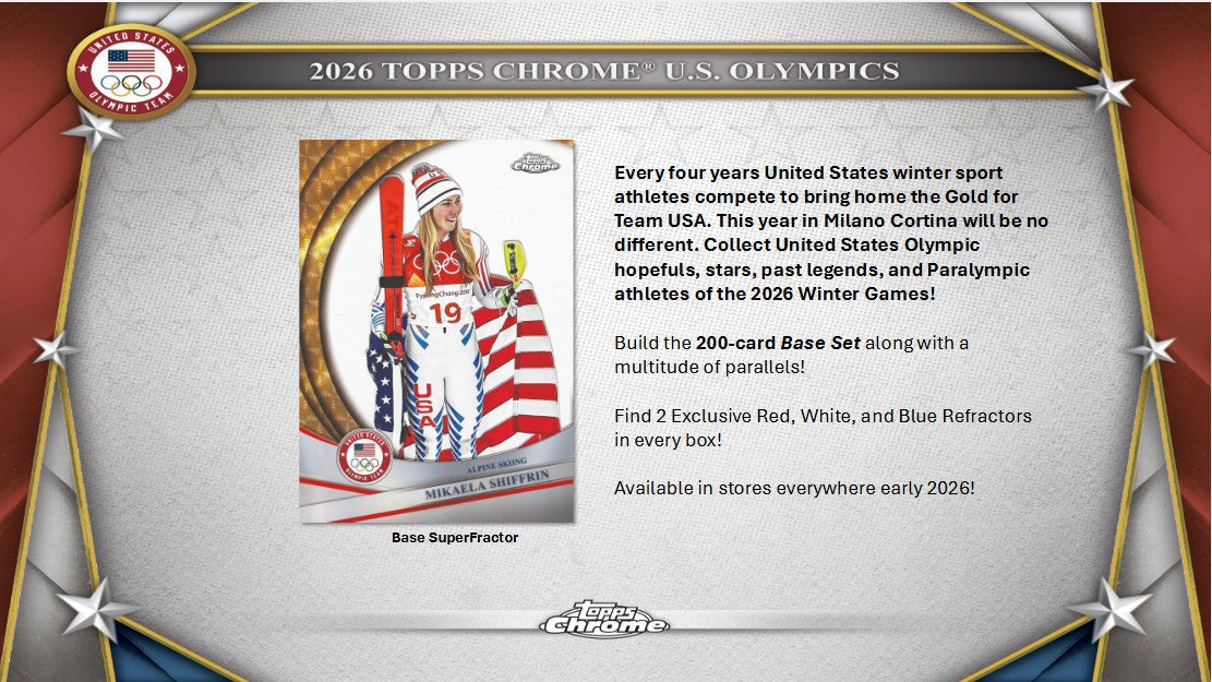 2026 Topps Chrome U.S. Olympics Hobby 12-Box Case