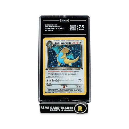 POKÉMON 2000 DARK DRAGONITE (TEAM ROCKET 1ST EDITION) #5 TAG NEAR MINT+ 7.5