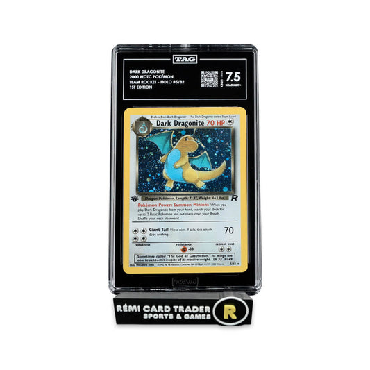 POKÉMON 2000 DARK DRAGONITE (TEAM ROCKET 1ST EDITION) #5 TAG NEAR MINT+ 7.5