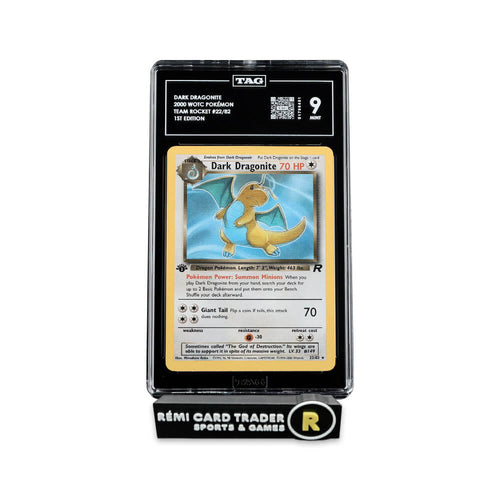 POKÉMON 2000 DARK DRAGONITE (TEAM ROCKET 1ST EDITION) #22 TAG MINT 9