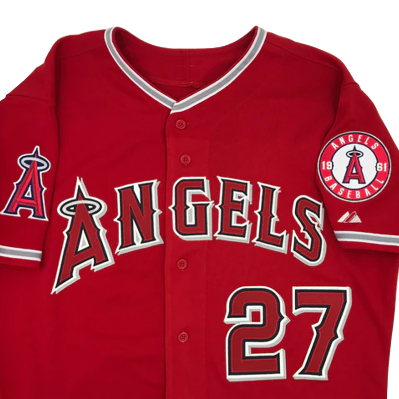 Mike Trout Autographed Red Angels Authentic Jersey
