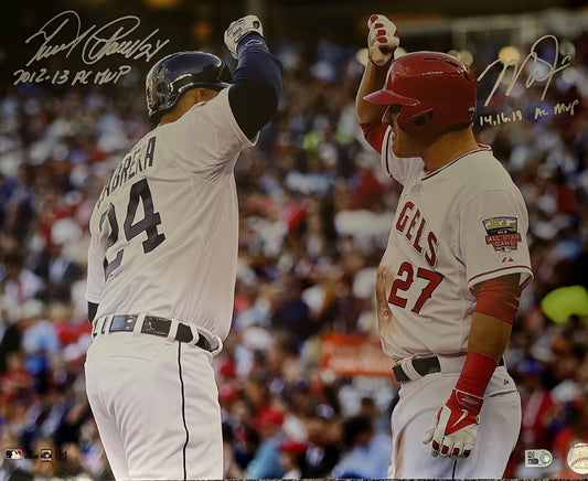 Miguel Cabrera & Mike Trout Dual Autographed "12, 13 AL MVP" "14,16,19 AL MVP" 16x20 Photo