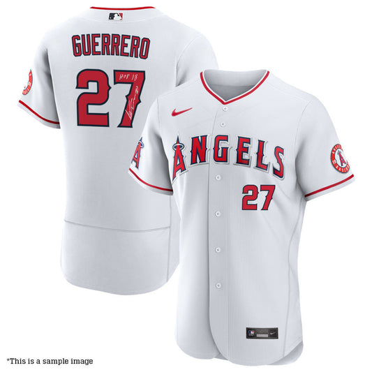 Vladimir Guerrero Sr. Autographed "HOF 18" Angels Authentic Jersey