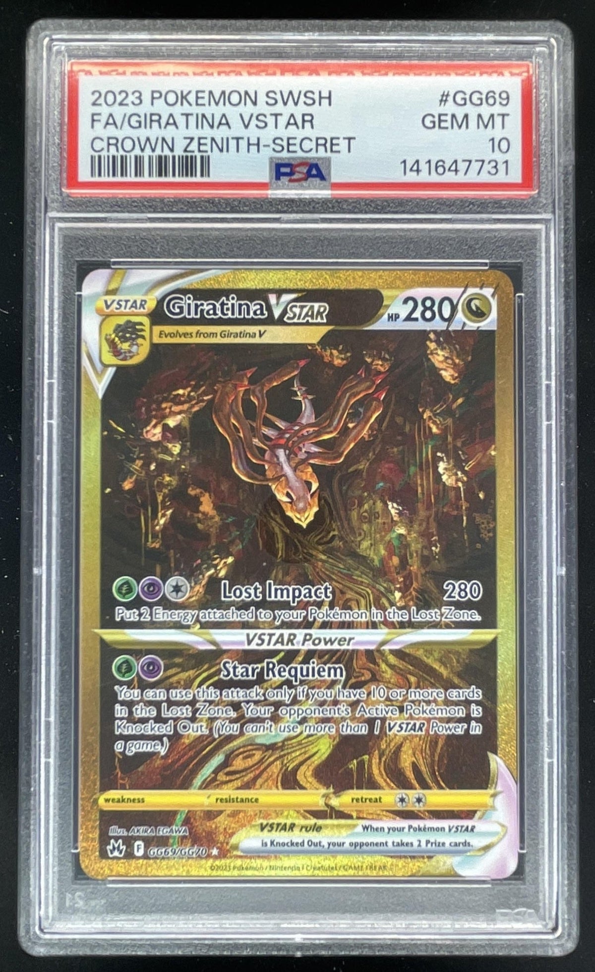 2023 Pokemon Sword & Shield Crown Zenith Galarian Gallery #GG69 Giratina PSA 10