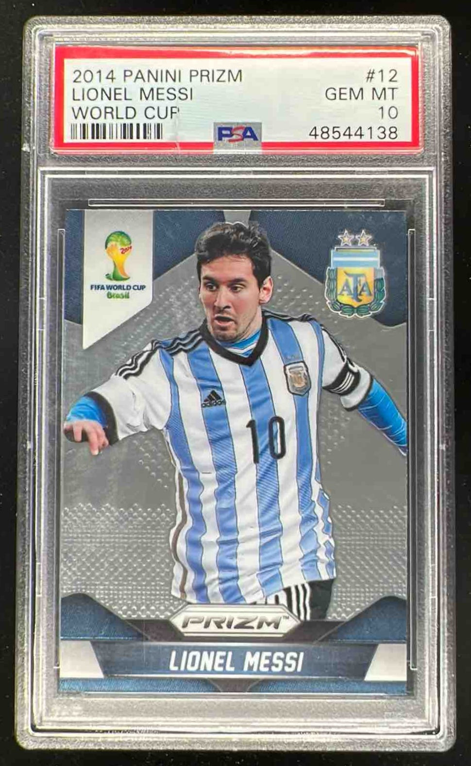2014 Panini Prizm FIFA World Cup Brazil #12 Lionel Messi PSA 10
