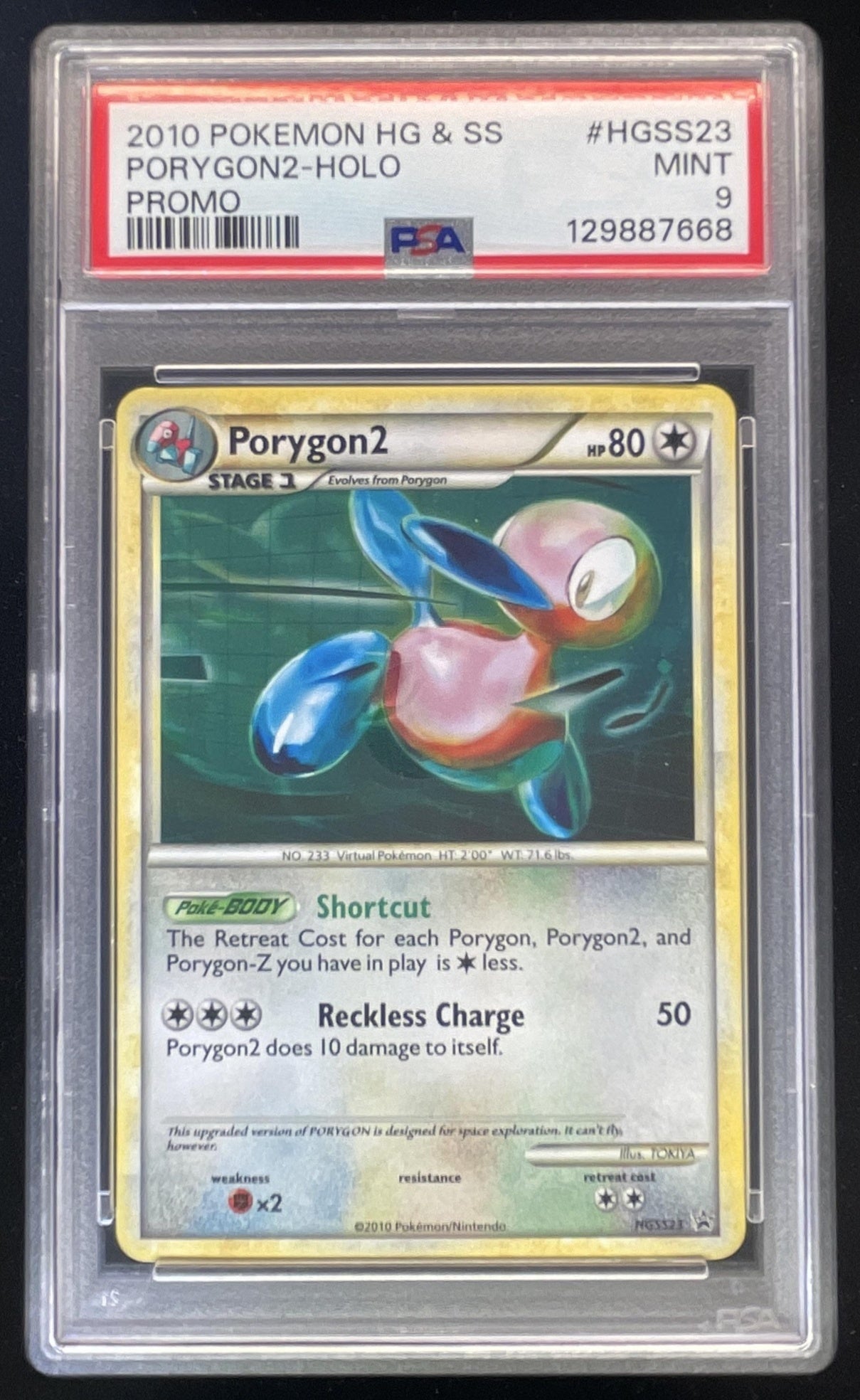 2010 Pokemon HG & SS Promo #HGSS23 Porygon2 Holo PSA 9
