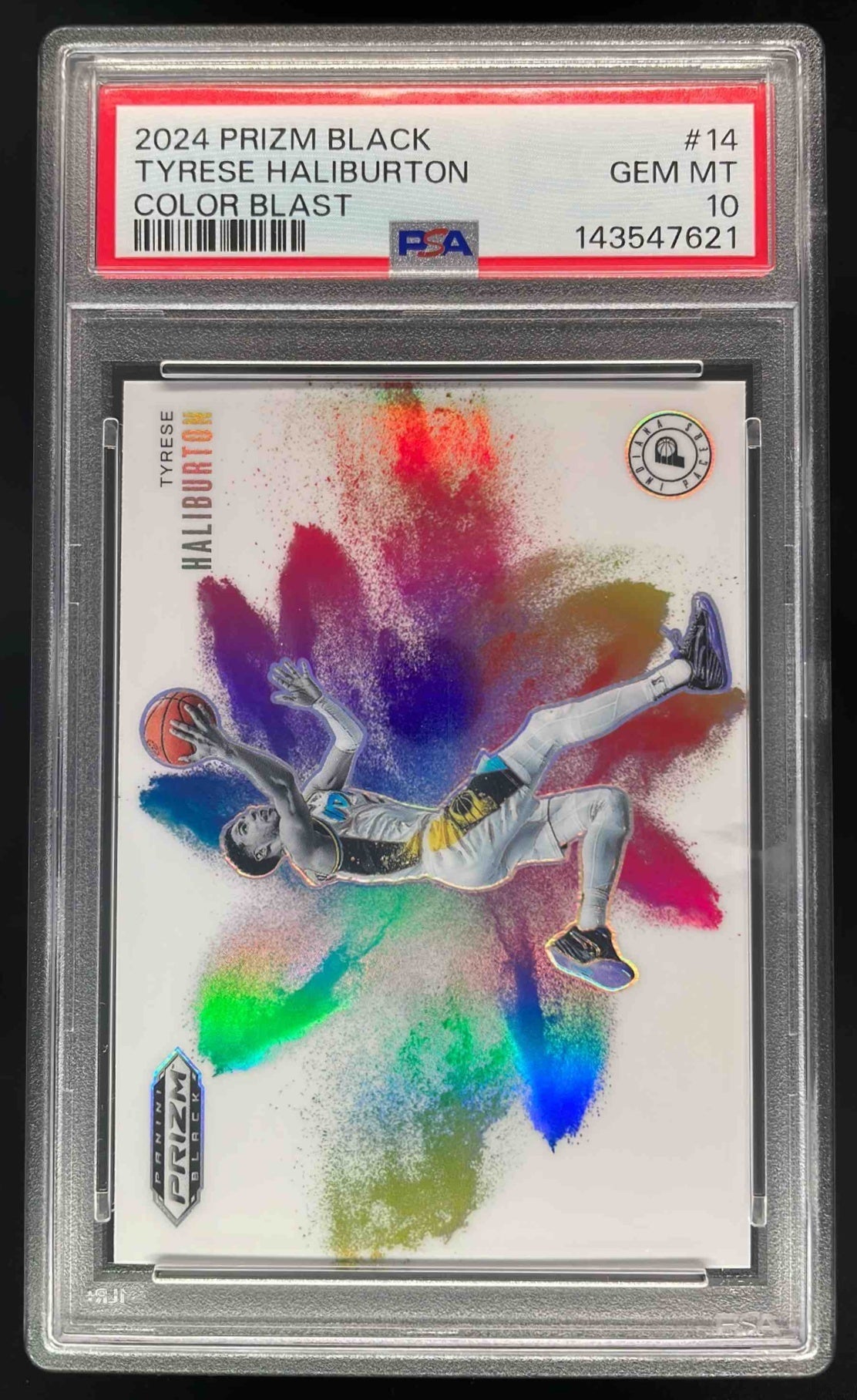 2024-25 Panini Prizm Black Color Blast #14 Tyrese Haliburton PSA 10
