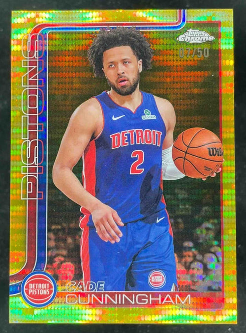 2025-26 Topps Chrome Pulsar Gold Refractor #88 Cade Cunningham /50