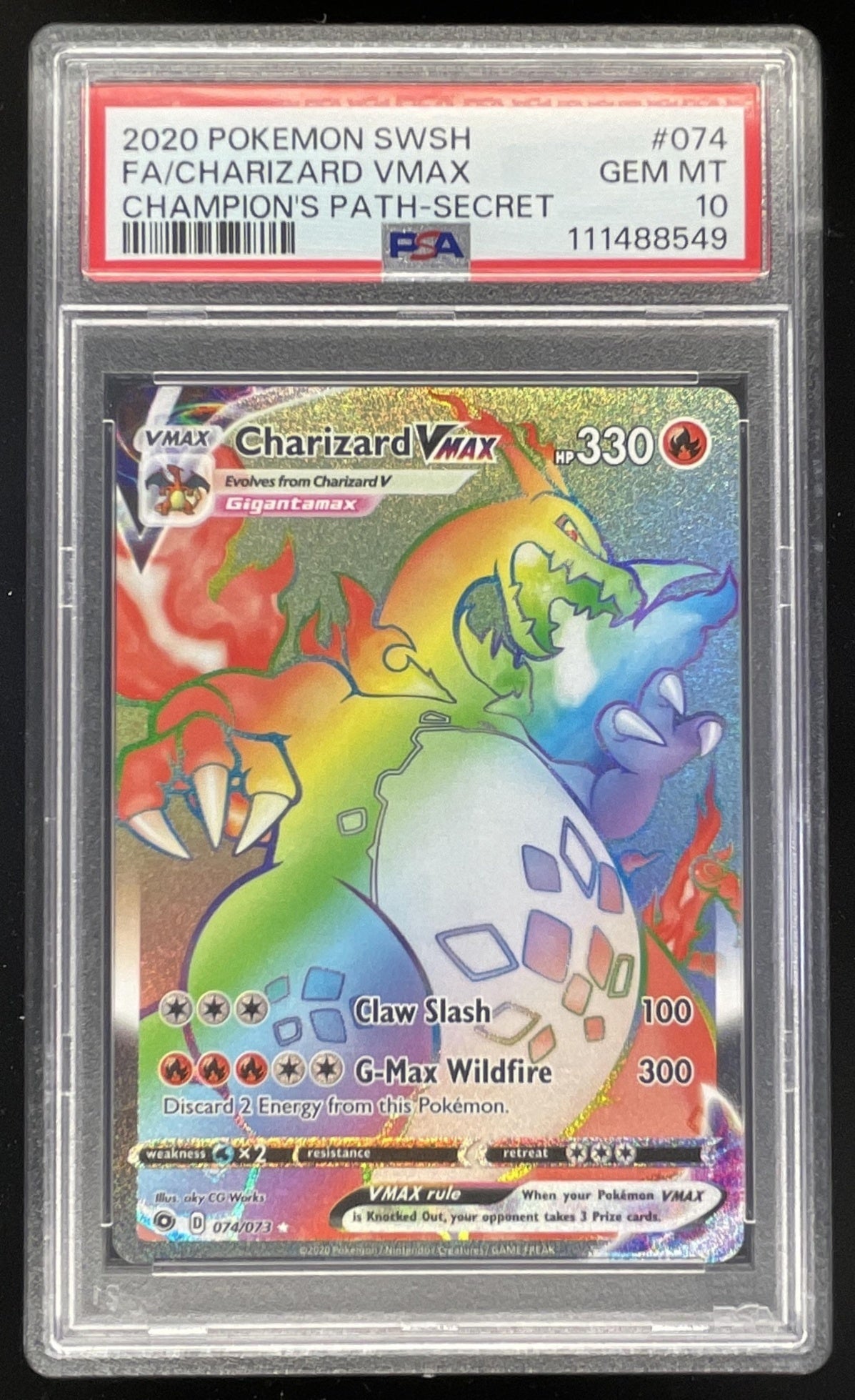 2020 Pokemon Sword & Shield Champion's Path #074/073 Charizard VM PSA 10