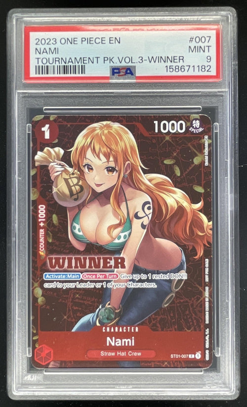 2023 One Piece #007 Nami Tournament Pack Vol. 3 Winner PSA 9