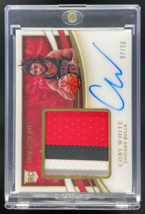 2019 Immaculate Collection Premium Patch Autographs Coby White RC Auto /50