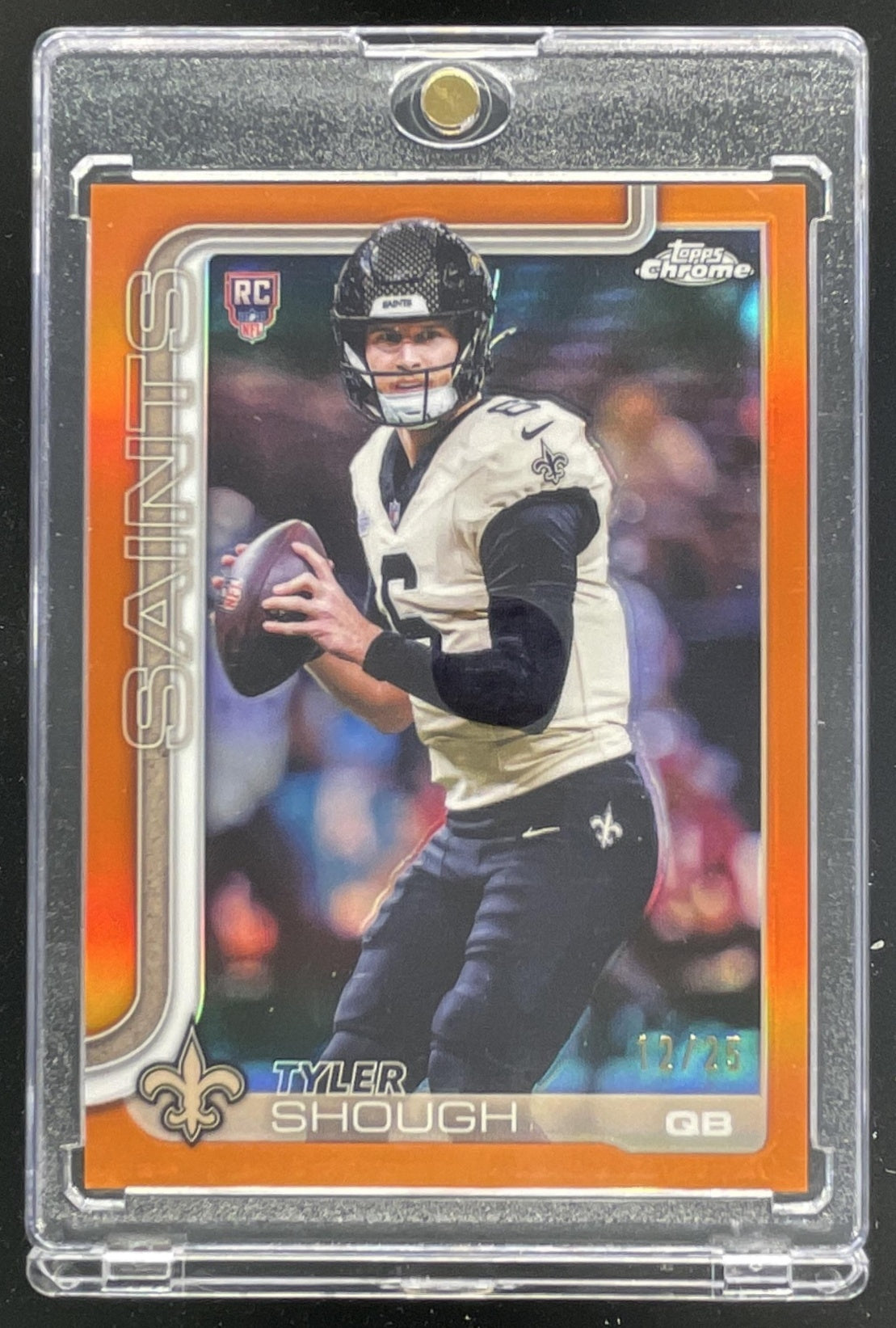 2025 Topps Chrome Rookie Orange Refractor #398 Tyler Shough RC /25