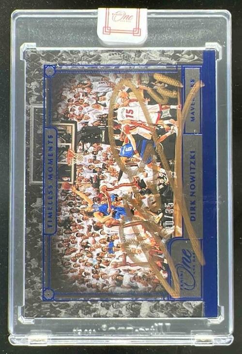 2020-21 Panini One and One Timeless Moments Blue #TML-DNW Dirk Nowitzki Auto /35