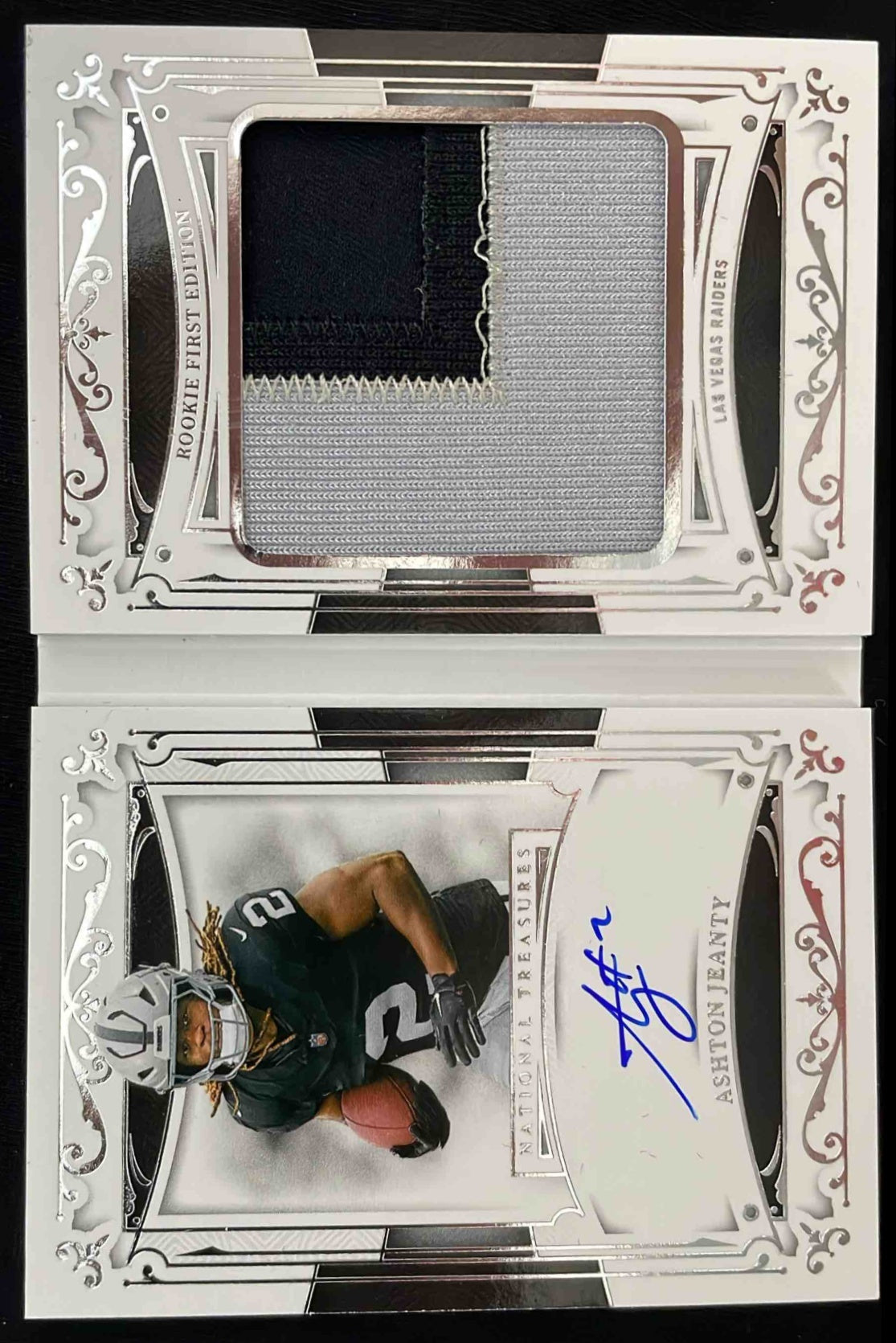 2025 National Treasures Rookie First Edition Booklet Ashton Jeanty RC Auto /99