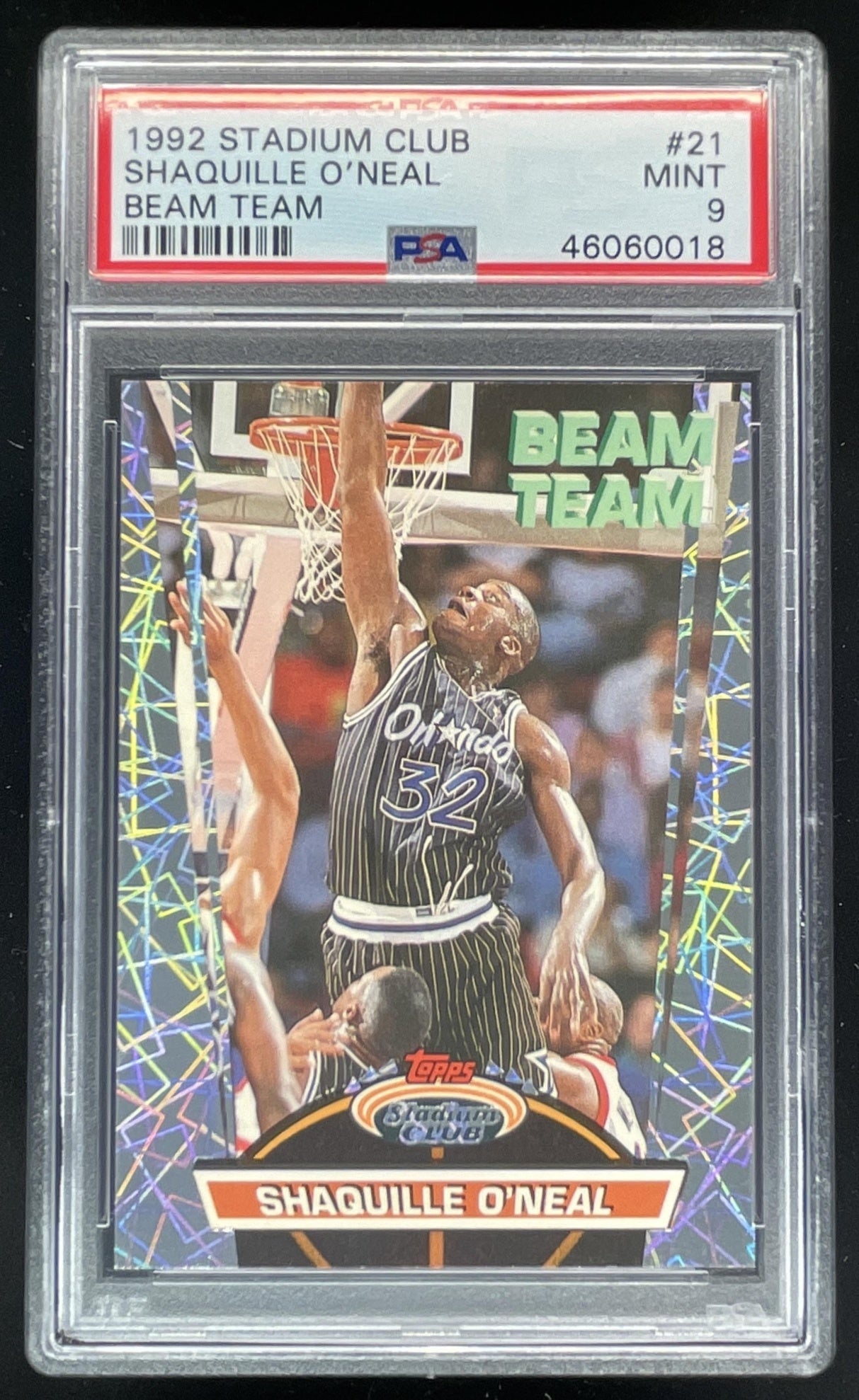 1992-93 Topps Stadium Club Beam Team #21 Shaquille O'Neal RC PSA 9