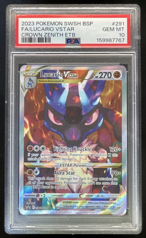 2022 Pokemon Sword & Shield Black Star Promos #SWSH291 Lucario VST PSA 10