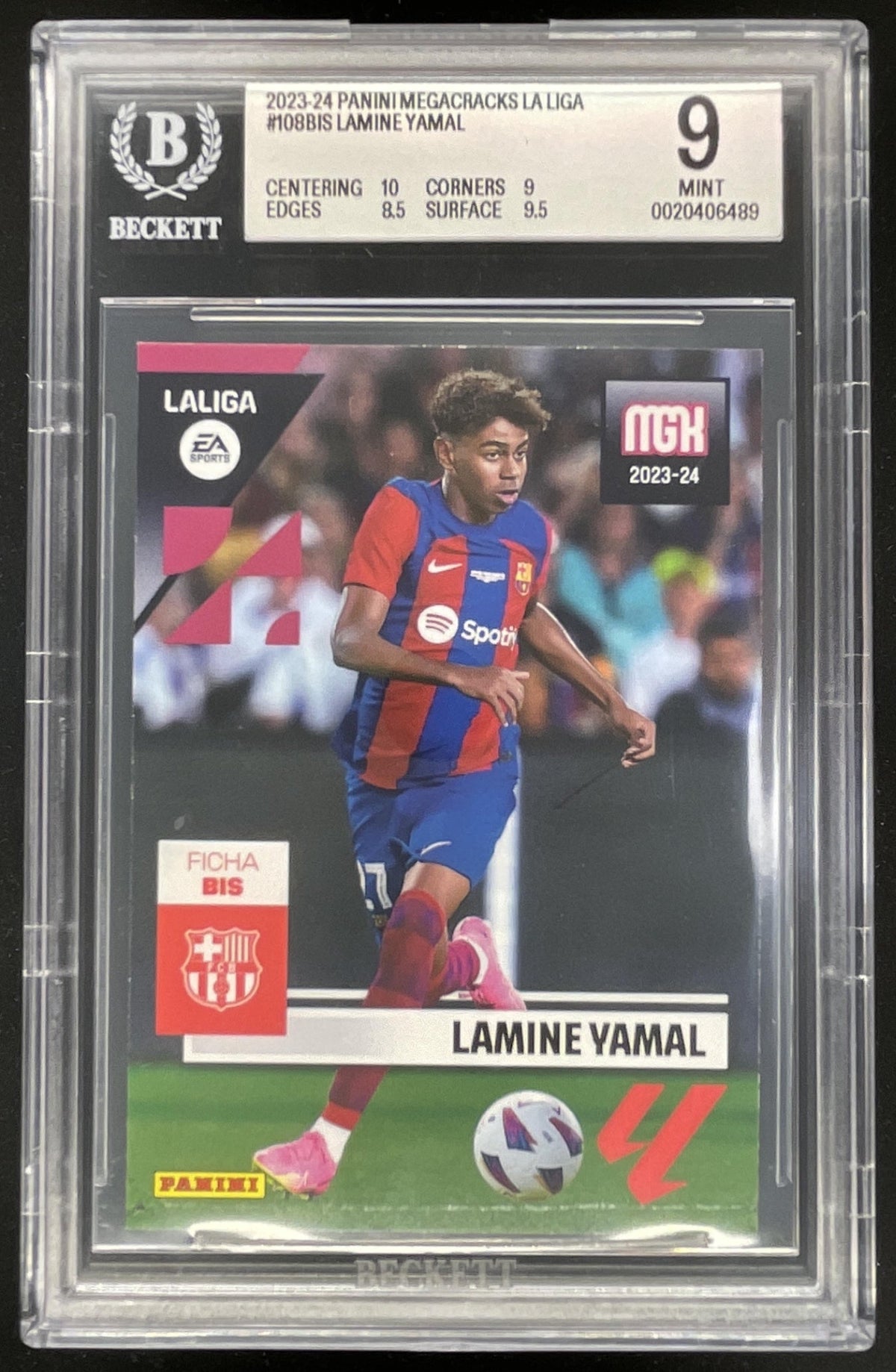 2023 Panini Megacracks LaLiga EA Sports #108 bis Lamine Yamal RC BGS 9