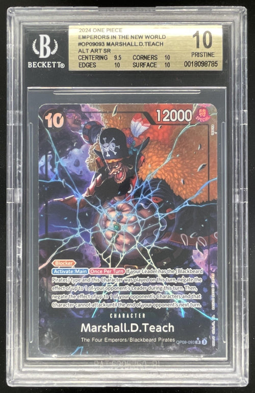 2024 One Piece Super Rare #093 Marshall.D.Teach Alternative Art BGS 10