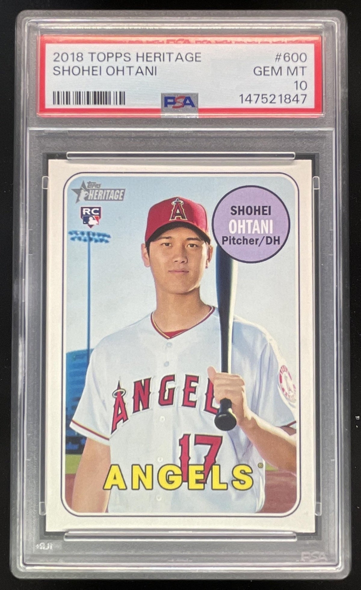 2018 Topps Heritage #600 Shohei Ohtani RC PSA 10