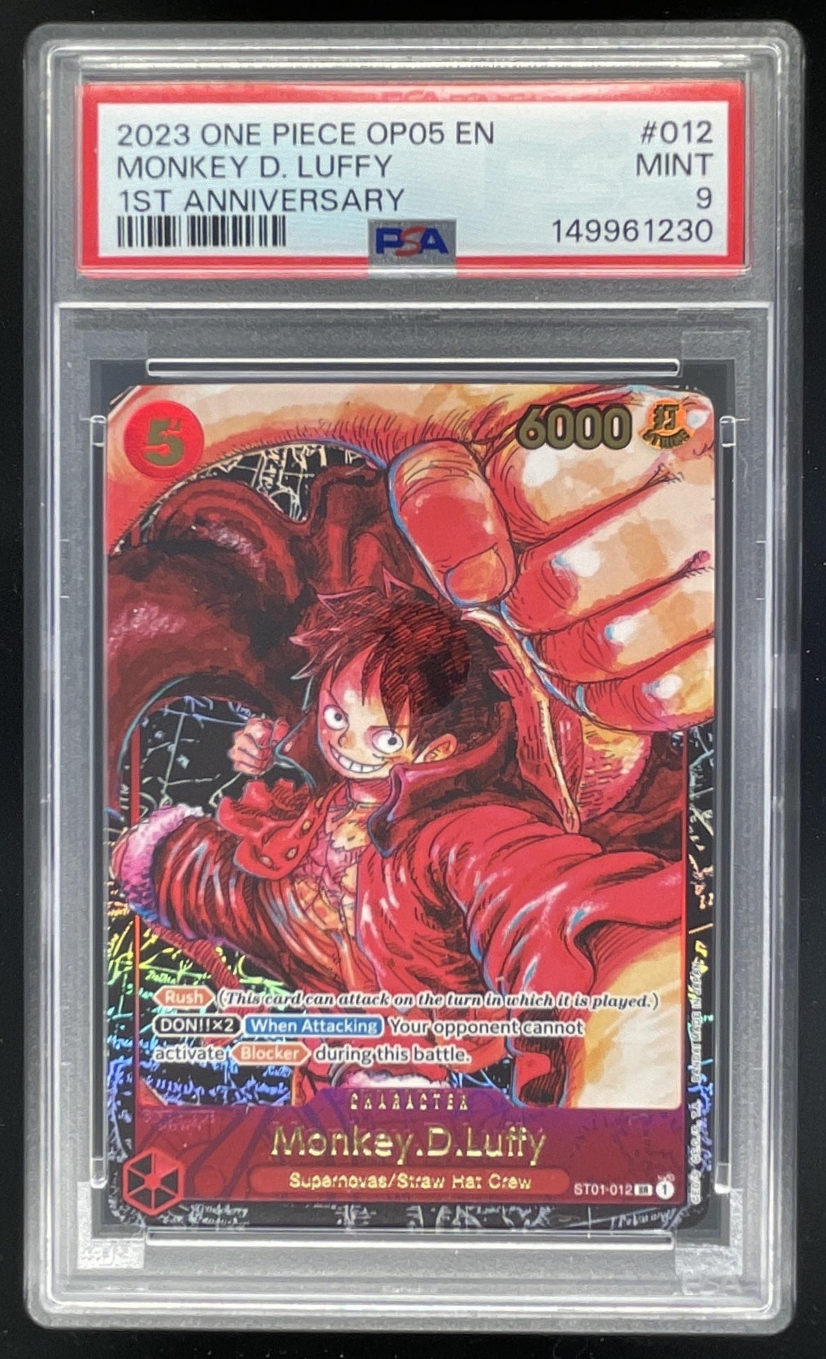 2025 One Piece Monkey.D.Luffy 012 Alternate Art - Awakening of the New Era PSA 9
