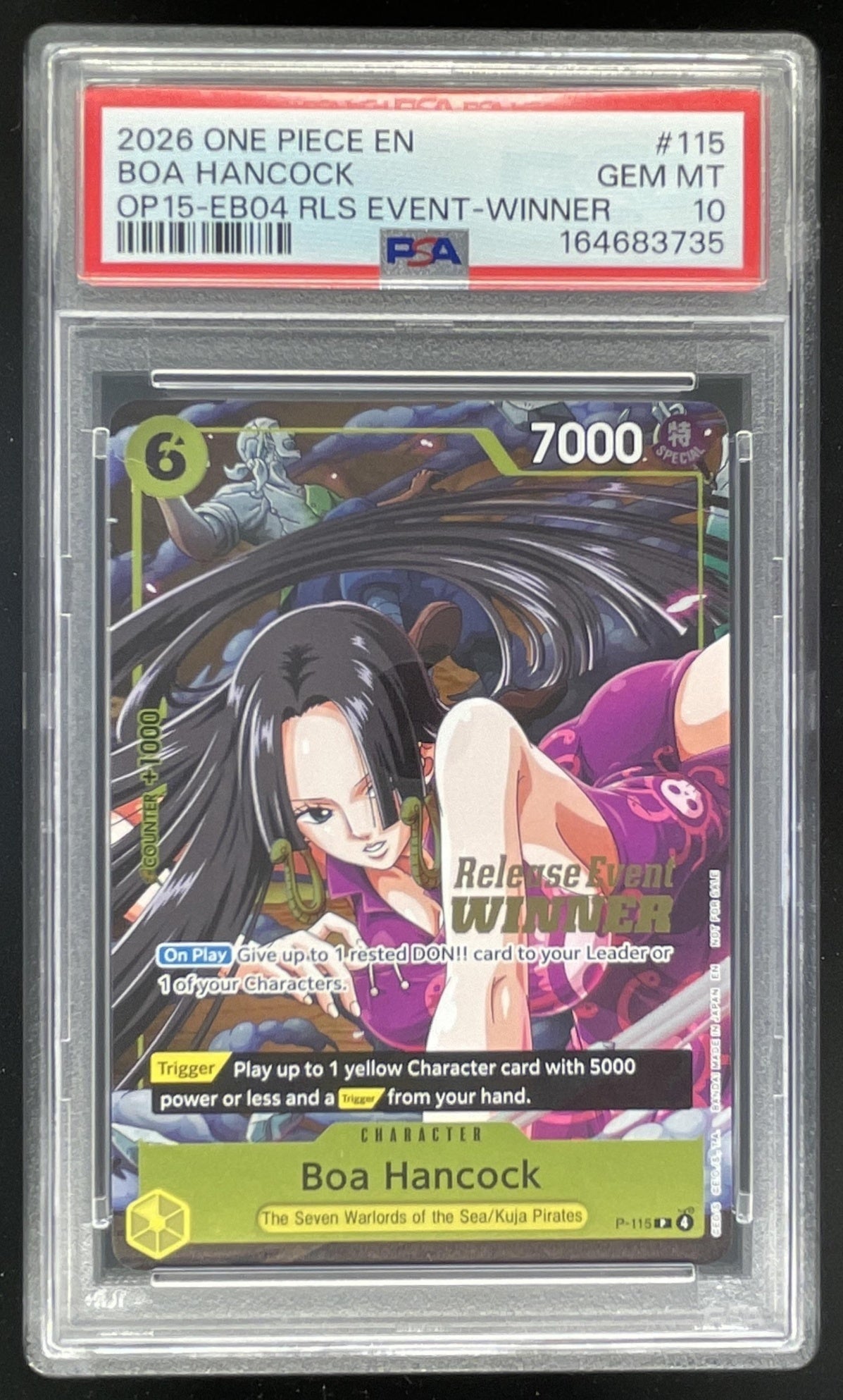 2026 One Piece OP15-EB04 Release Event Winner #P-115 Boa Hancock PSA 10