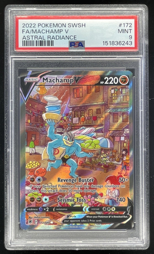2022 Pokemon Sword & Shield Astral Radiance #172/189 Machamp V Ultra Rare PSA 9