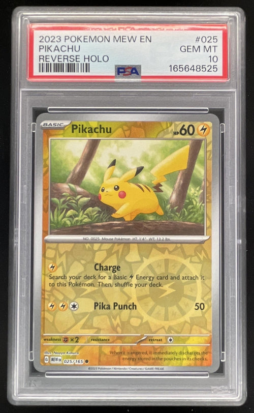 2023 Pokemon SV 151 Reverse Holo #025/165 Pikachu PSA 10