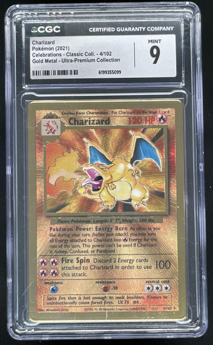 2021 Pokemon Sword & Shield Celebrations Gold Metal #4/102 Charizard CGC 9