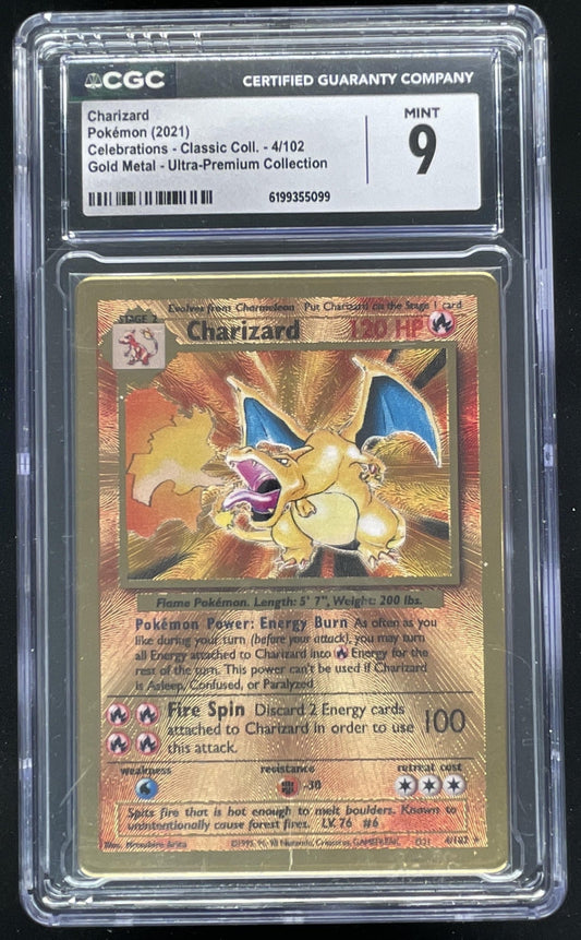 2021 Pokemon Sword & Shield Celebrations Gold Metal #4/102 Charizard CGC 9