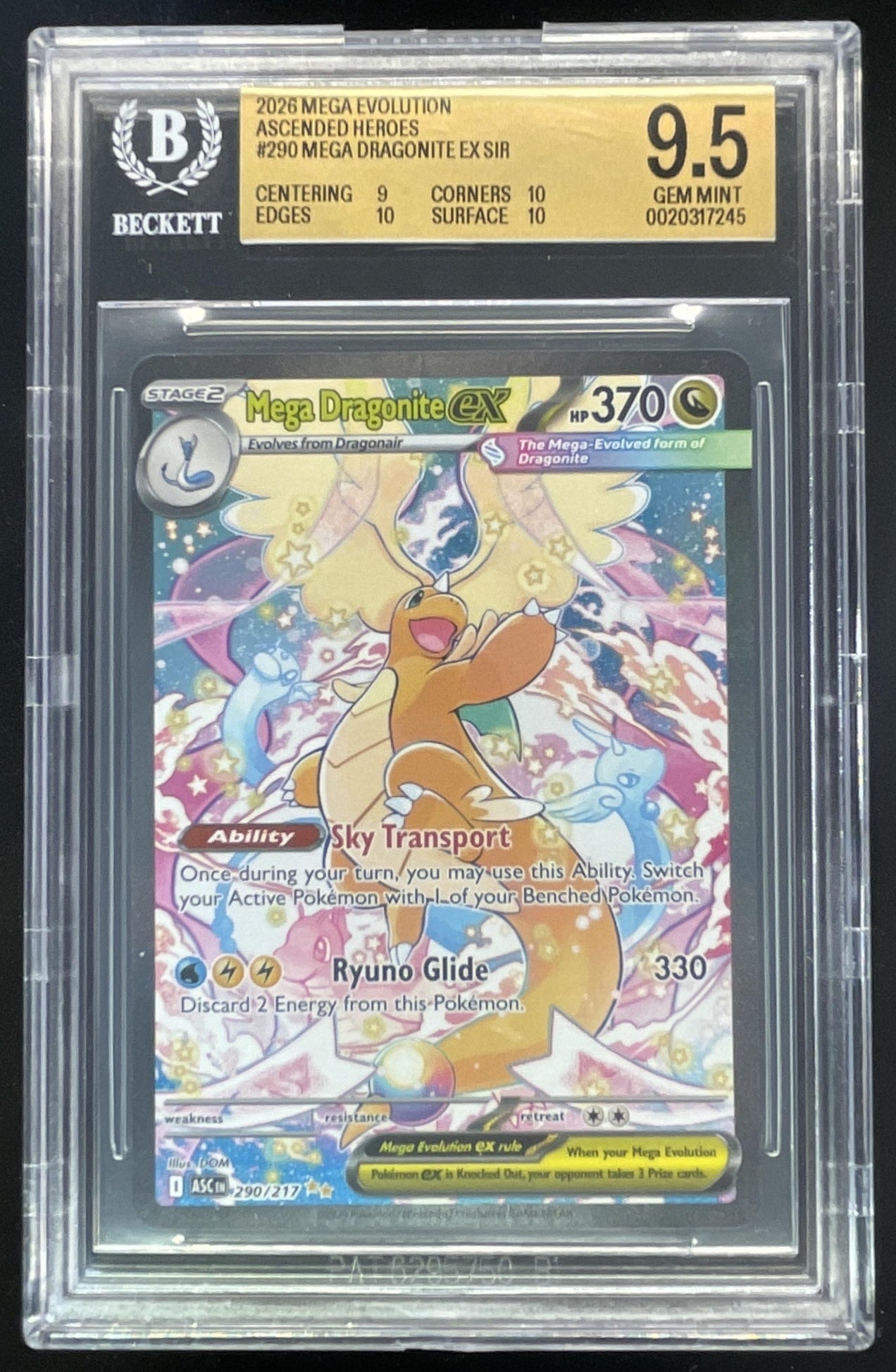 2026 Pokemon Ascended Heroes #290/217 Mega Dragonite ex Special Rare BGS 9.5
