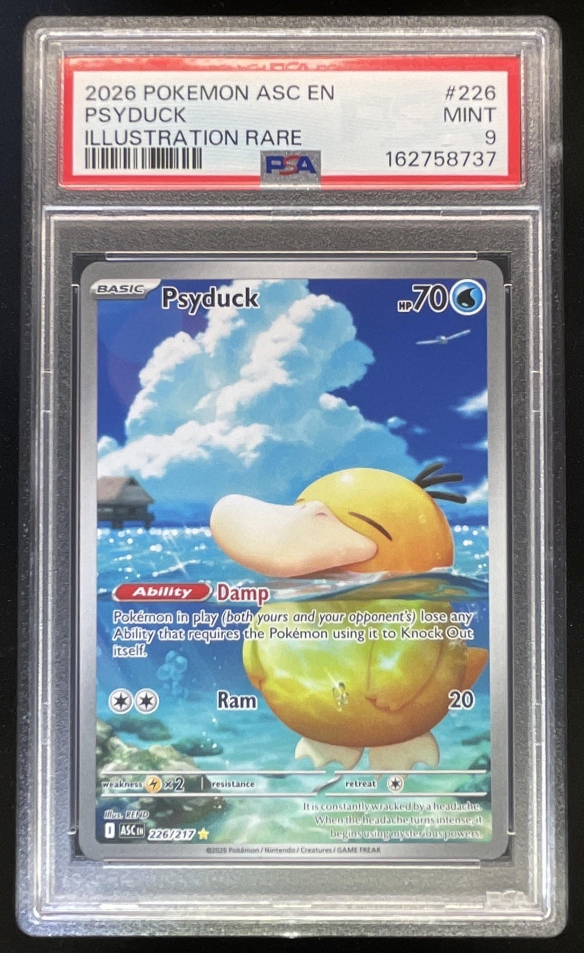 2026 Pokemon Ascended Heroes #226/217 Psyduck Illustration Rare PSA 9