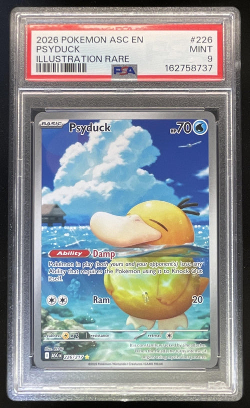 2026 Pokemon Ascended Heroes #226/217 Psyduck Illustration Rare PSA 9
