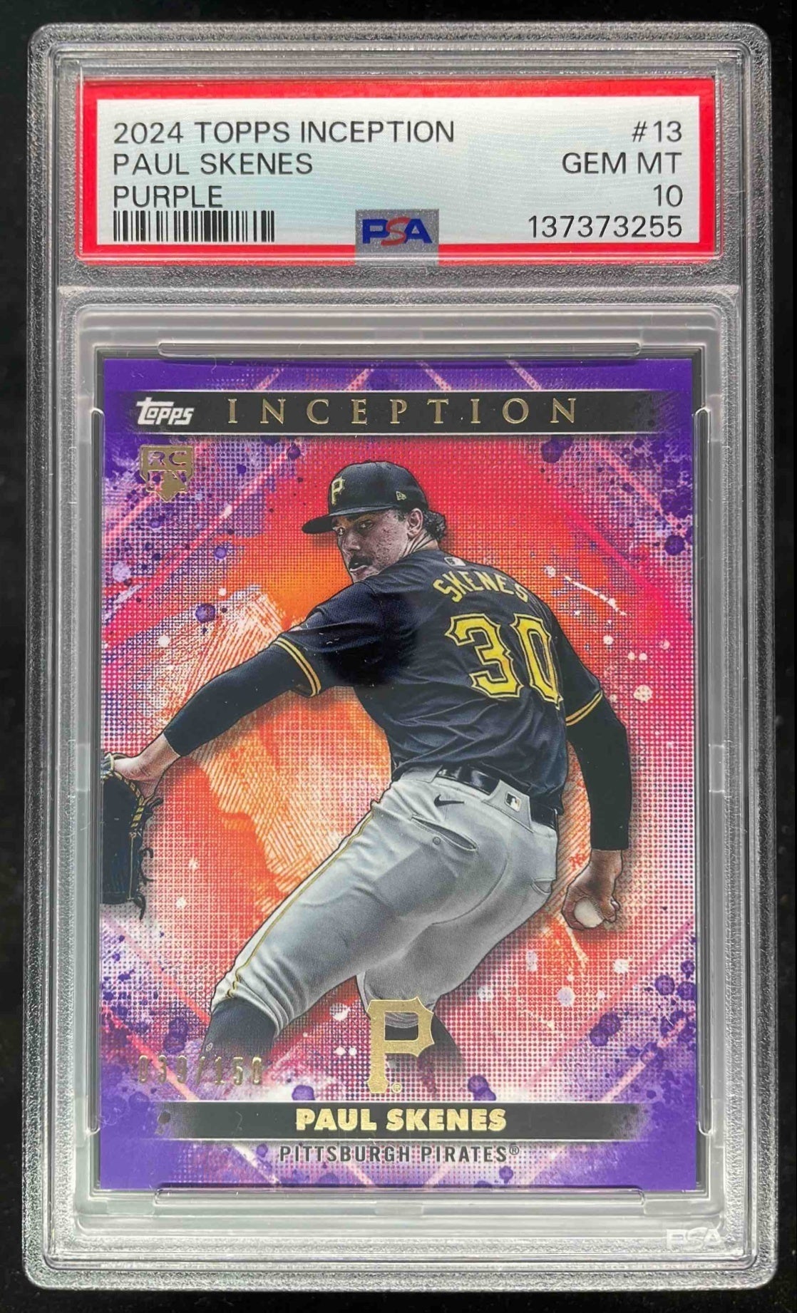 2024 Topps Inception Purple #13 Paul Skenes RC /150 PSA 10