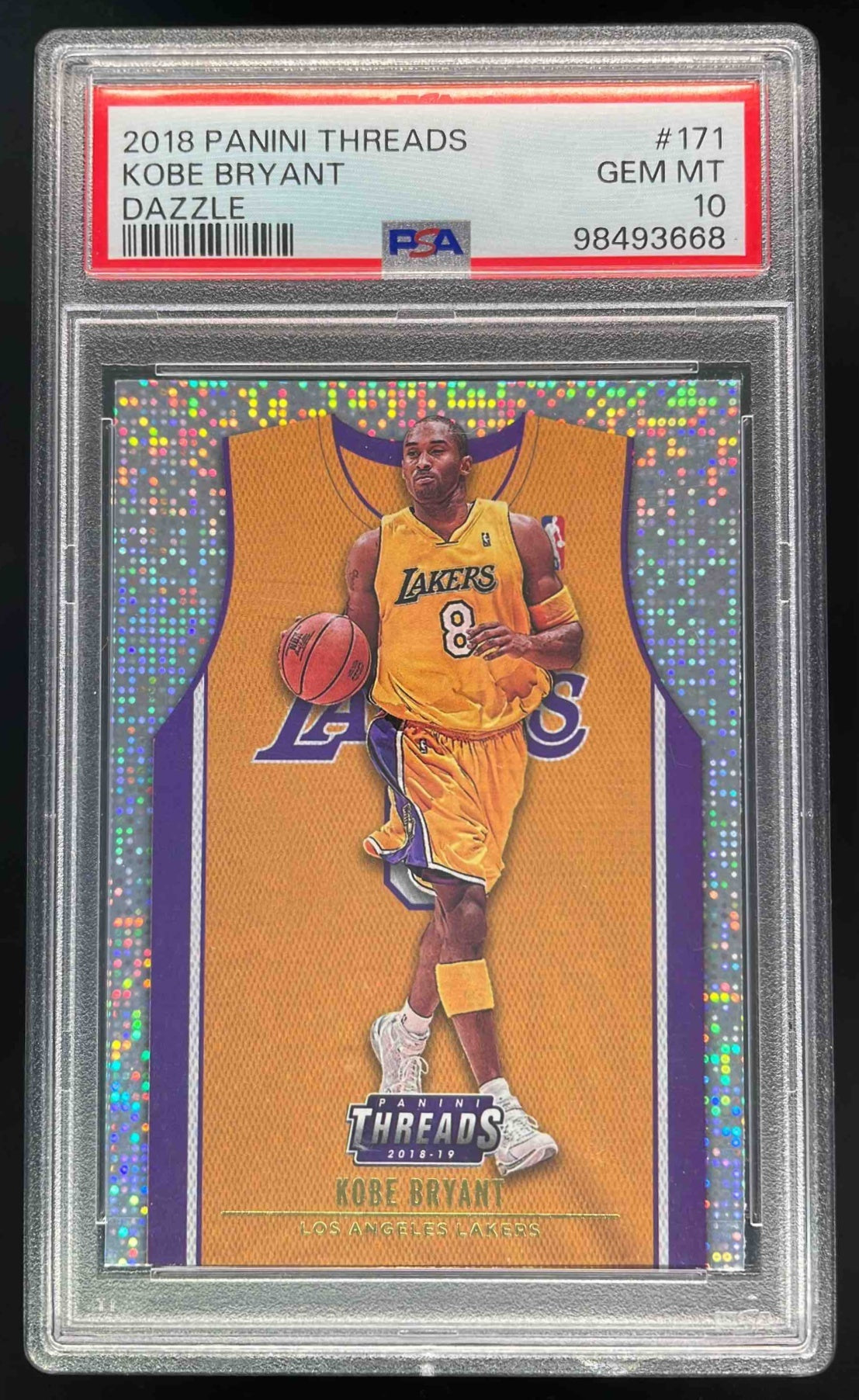 2018-19 Panini Threads Dazzle #171 Kobe Bryant PSA 10