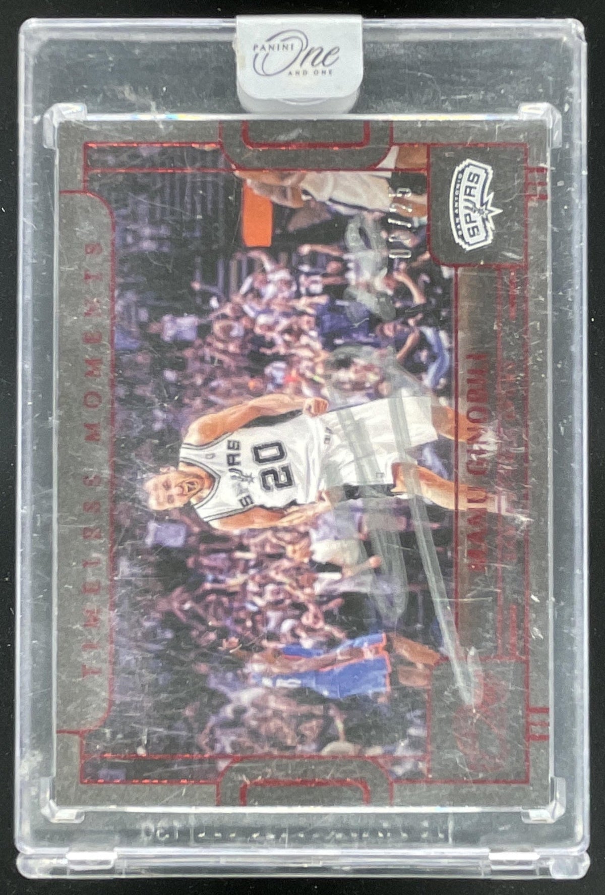 2022 One & One Timeless Moments Horizontal Red #TMA-MGI Manu Ginobili Auto /35