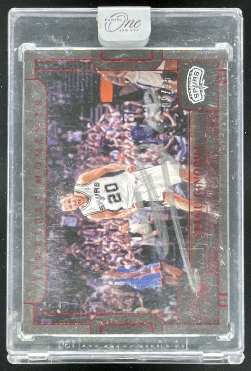 2022 One & One Timeless Moments Horizontal Red #TMA-MGI Manu Ginobili Auto /35
