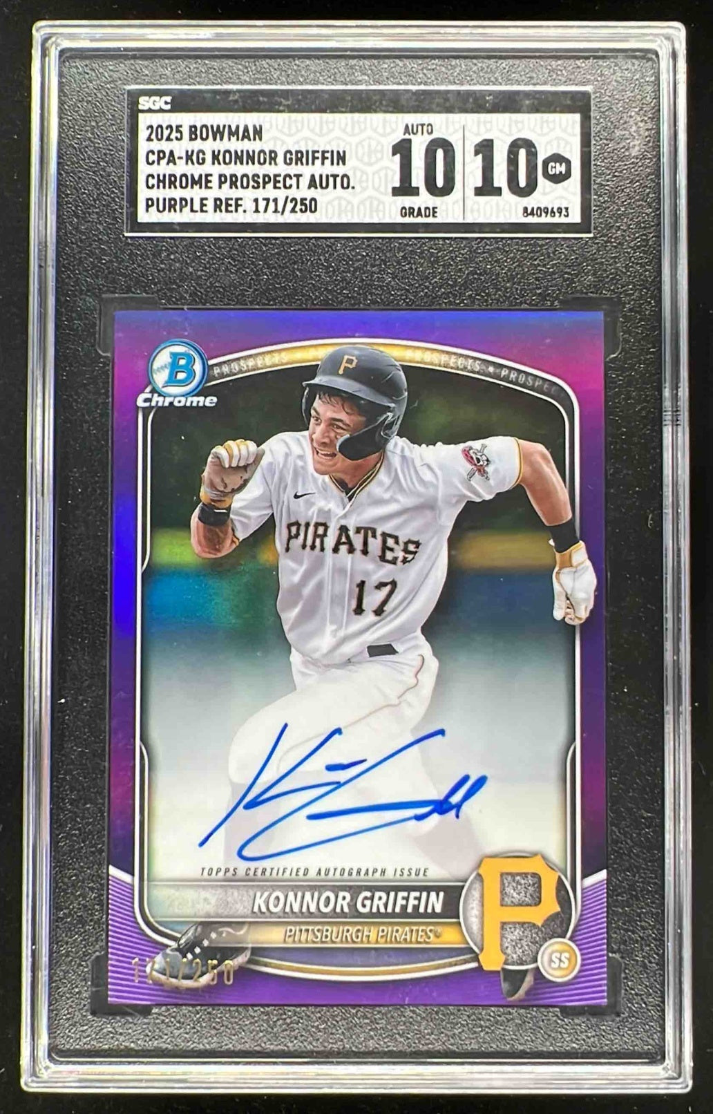 2025 Bowman Chrome Prospect Purple #CPA-KG Konnor Griffin Auto /250 SGC 10