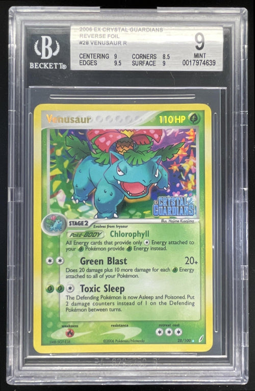 2006 Pokemon EX Crystal Guardians Reverse Holos #28/100 Venusaur BGS 9