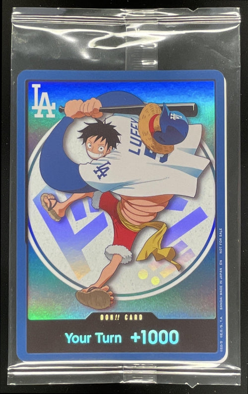 2026 One Piece LA Dodgers x One Piece Night Promo Don Card Monkey D Luffy Sealed