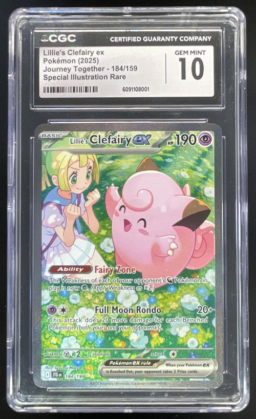 2025 Pokemon Journey Together #184/159 Lillie's Clefairy ex CGC 10